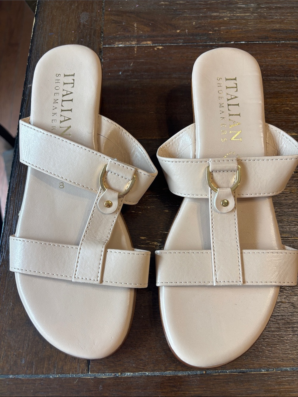 Italian Shoemakers Cream Sandals